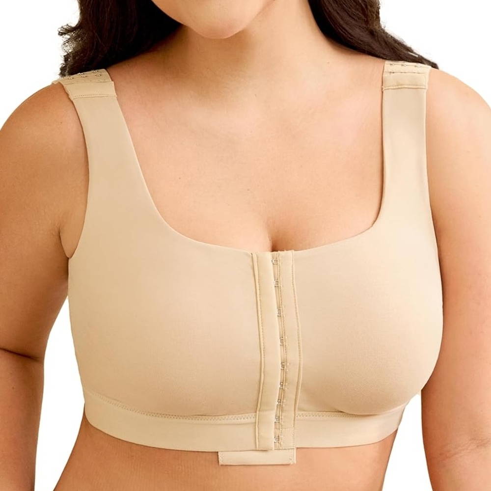 Women's Tan Front-Closure Bra